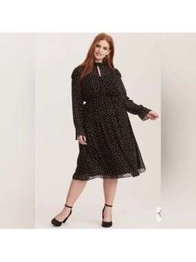 Torrid Black Sheer Star-Print Dress